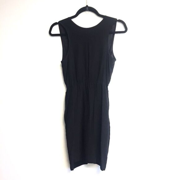 AMANDA UPRICHARD Sleeveless Silk Faux-Wrap Tulip Mini Dress Black XS - Picture 5 of 9